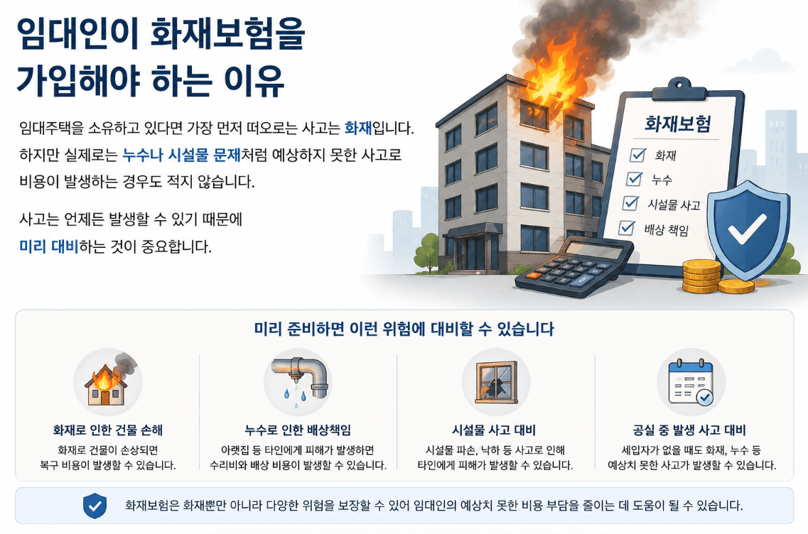 임대인이 화재보험을 가입해야 하는 이유